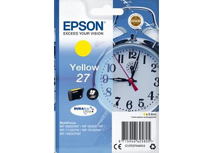 EPSON ink bar Singlepack "Budík" Yellow 27 DURABrite Ultra Ink