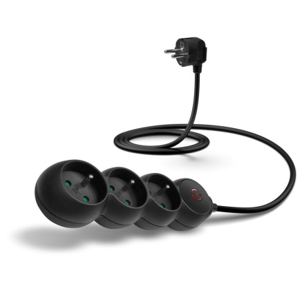 CONNECT IT prodlužovací kabel 230V, 3 zásuvky, 1.5m, s vypínačem, černá CONNECT IT prodlužovací kabel 230V, 3 zásuvky, 1.5m, s vypínačem, černá