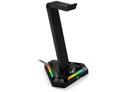 GENIUS Stojan na sluchátka GX-UH100/  RGB/ USB hub (2x USB, 2x USB-C)