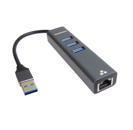 PREMIUMCORD Adaptér USB3.0 - LAN RJ45 ETHERNET 10/100/1000 MBIT + 3x USB3.0 port PREMIUMCORD Adaptér USB3.0 - LAN RJ45 ETHERNET 10/100/1000 MBIT + 3x USB3.0 port