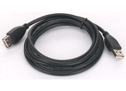 GEMBIRD Kabel USB 2.0 A-A prodlužovací 1,8m Professional (černý, zlacené kontakty)