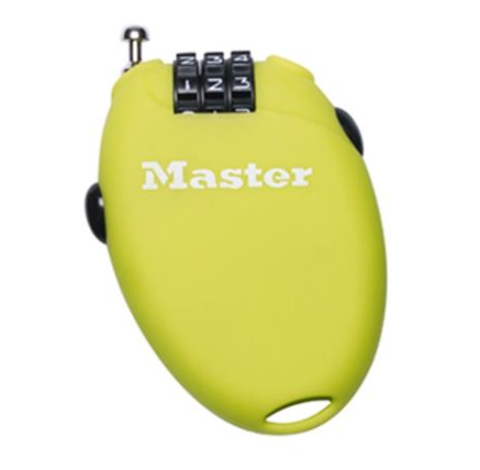 Master Lock Zatahovací kabelový zámek 4603EURD  - zelený