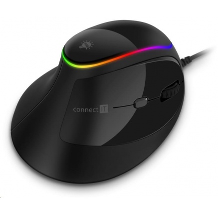 CONNECT IT GAME FOR HEALTH ergonomická vertikální myš, drátová, černá