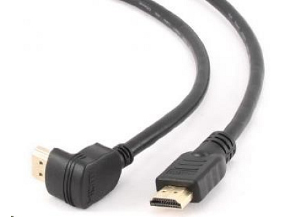 GEMBIRD Kabel HDMI - HDMI 4.5m, 90° konektor (v1.4, M/M, zlacené kontakty, stíněný)