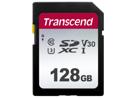 TRANSCEND SDXC karta 128GB 300S, UHS-I U3 V30 (R:100W:25 MB/s)