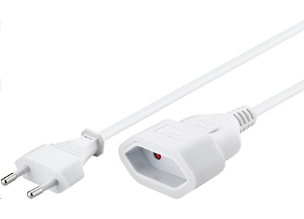 PREMIUMCORD Kabel síťový 230V, prodlužovací dvojvidlice,  3m