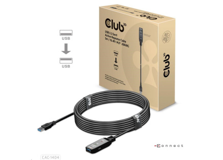 Club3D Kabel USB 3.2 Gen1 Active Repeater Cable M/F 28AWG, 5m