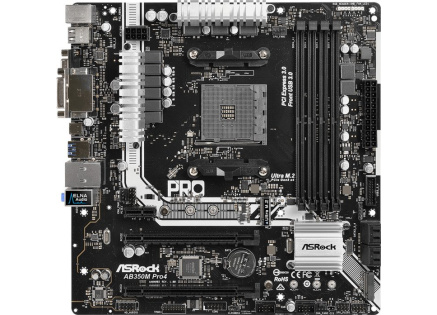 ASROCK MB SC AM4 AB350M PRO4, AMD AB350, 4XDDR4, VGA, MATX - Rozbaleno