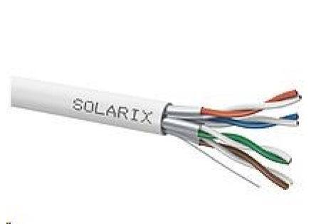 Instalační kabel Solarix STP, Cat6A, drát, LSOH, cívka 500m SXKD-6A-STP-LSOH