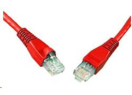 Solarix Patch kabel CAT5E UTP PVC 3m červený snag-proof C5E-114RD-3MB