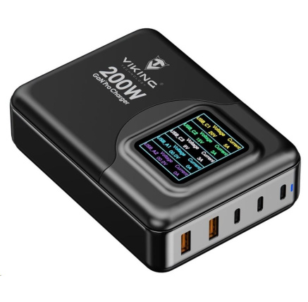 Viking nabíječka USB GaN 200W PD Pro Viking nabíječka USB GaN 200W PD Pro