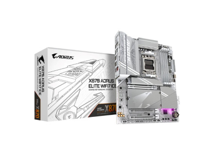 GIGABYTE MB Sc AM5 X870 A ELITE WF7 ICE, AMD X870, 4xDDR5, 2xHDMI, 2xUSB4, WiFi