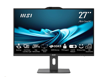 MSI PC AiO PRO AP272P 14M-886XEU, i7-14700, 27" FHD, Anti-Glare, Non-touch, 16GB, 1TB SSD, N/A, No OS, Black