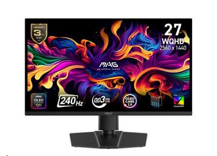 MSI LCD MAG 271QP QD-OLED X24, 26.5", QD-OLED, QHD, 240Hz, 0,03ms, Black