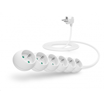 CONNECT IT prodlužovací kabel 230V, 6 zásuvek, 3 m, bez vypínače (bílý) CONNECT IT prodlužovací kabel 230V, 6 zásuvek, 3 m, bez vypínače (bílý)
