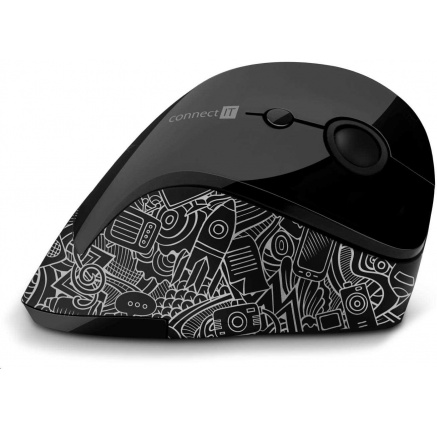 CONNECT IT FOR HEALTH DOODLE ergonomická vertikální myš, (+ 1x AA baterie zdarma), bezdrátová