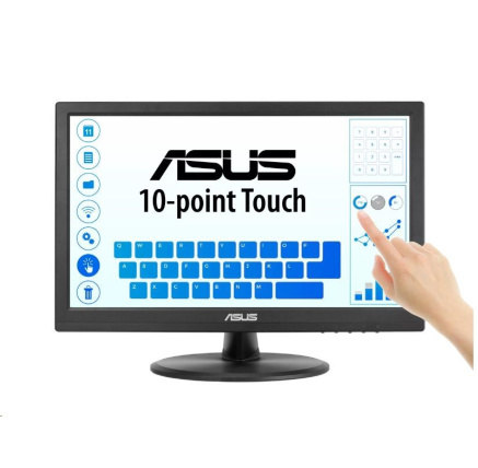 ASUS LCD 15.6" VT169HE Touch 1920x1080,  IPS, Wide Viewing Angle, Frameless, Flicker free, Low Blue Light, HDMI