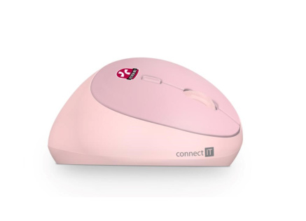 CONNECT IT FOR HEALTH LADIES PINK Bezdrátová vertikální myš, ergonomická, růžová