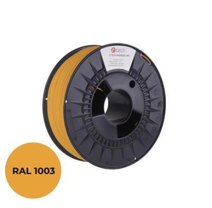 C-TECH Tisková struna (filament) PREMIUM LINE, PLA, signální žlutá, RAL1003, 1,75mm, 1kg
