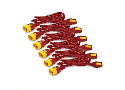 APC Power Cord Kit (6 ea), Locking, C13 TO C14, 0.6m, Red