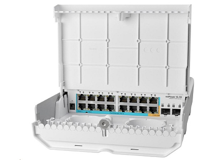 MikroTik Cloud Router Switch CRS318-1Fi-15Fr-2S-OUT, 800MHz CPU, 256MB, 16x10/100 (PoE-in,1x out),2xSFP, vč.L5, venkovní MikroTik Cloud Router Switch CRS318-1Fi-15Fr-2S-OUT, 800MHz CPU, 256MB, 16x10/100 (PoE-in,1x out),2xSFP, vč.L5, venkovní