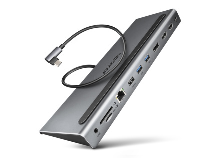 AXAGON HMC-4KX3 USB 5Gbps hub, 3x USB-A, 2x HDMI, DP, RJ-45 GLAN, SD/microSD, audio, PD 100W, kabel USB-C 40cm AXAGON HMC-4KX3 USB 5Gbps hub, 3x USB-A, 2x HDMI, DP, RJ-45 GLAN, SD/microSD, audio, PD 100W, kabel USB-C 40cm