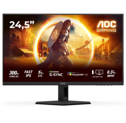 AOC MT 24,5" 25G4SRE - 1920x1080,Fast IPS,300Hz (OC 310Hz),2xHDMI,1xDP AOC MT 24,5" 25G4SRE - 1920x1080,Fast IPS,300Hz (OC 310Hz),2xHDMI,1xDP