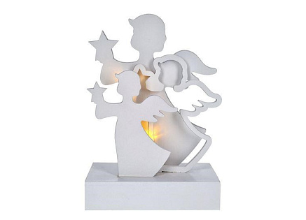 Solight LED andělé, dřevo, bílá barva, 2x AA