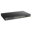 D-Link DGS-1250-28XMP 28-port Gigabit Smart PoE Switch, 24x GbE PoE+, 4x SFP+, PoE 370W