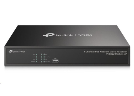 TP-Link VIGI NVR1004H-4P, videorekordér, 4 channels, 4xPoE, 1xSATA, 1x100Mb/s LAN, 2xUSB2.0, 1xHDMI,1xVGA