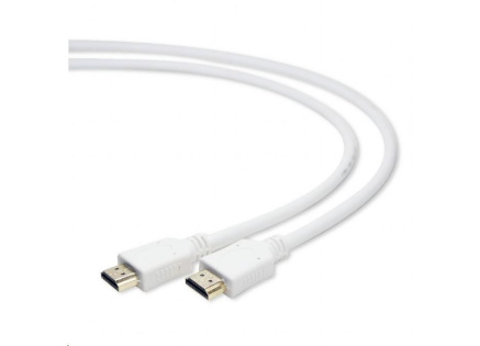 GEMBIRD Kabel HDMI-HDMI 3m, 1.4, M/M stíněný, zlacené kontakty, bílý