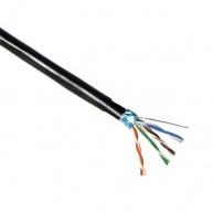 FTP kabel PlanetElite, Cat5E, drát, dvojitý venkovní PE+PE, Dca, černý, 305m, cívka