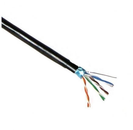 FTP kabel PlanetElite, Cat5E, drát, dvojitý venkovní PE+PE, Dca, černý, 305m, cívka FTP kabel PlanetElite, Cat5E, drát, dvojitý venkovní PE+PE, Dca, černý, 305m, cívka