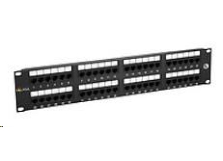 Solarix Patch panel 48 x RJ45 CAT5E UTP 150 MHz černý 2U SX48-5E-UTP-BK