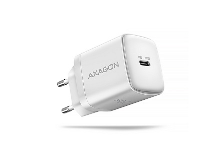 AXAGON ACU-PD20W, nabíječka do sítě 20W, 1x port USB-C, PD3.0/PPS/QC4+/AFC/Apple, bílá AXAGON ACU-PD20W, nabíječka do sítě 20W, 1x port USB-C, PD3.0/PPS/QC4+/AFC/Apple, bílá