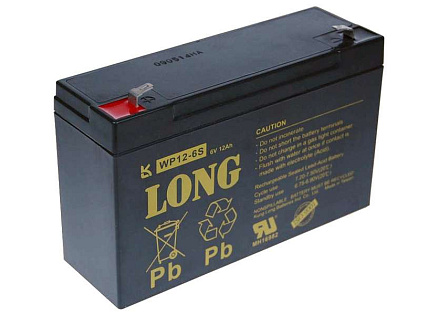 Long 6V 12Ah olověný akumulátor F1 Long 6V 12Ah olověný akumulátor F1