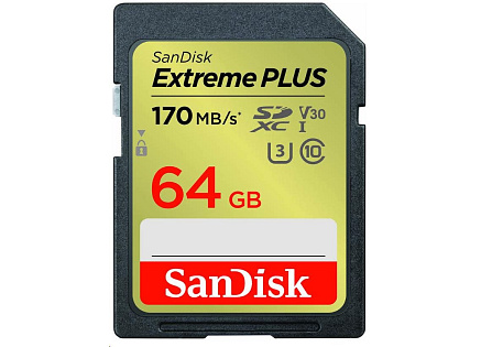 SanDisk SDXC karta 64GB Extreme PLUS (200 MB/s Class 10, UHS-I U3 V30)