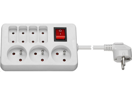 PREMIUMCORD Prodlužovací přívod 230V 1,5m 3+4 zásuvky+vypínač