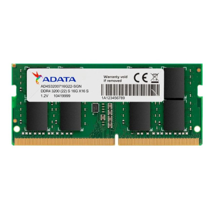 ADATA SODIMM DDR4 16GB 3200MHz 512x8, Premier Single Tray ADATA SODIMM DDR4 16GB 3200MHz 512x8, Premier Single Tray