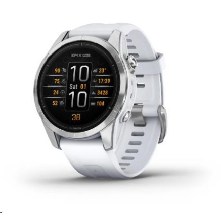 Garmin epix™ Pro (Gen 2) – Standard Edition | 42 mm, Silver / Whitestone Band