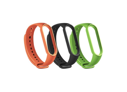 RhinoTech řemínek pro Xiaomi Mi Band 7, (3-pack), černá / oranžová / zelená RhinoTech řemínek pro Xiaomi Mi Band 7, (3-pack), černá / oranžová / zelená