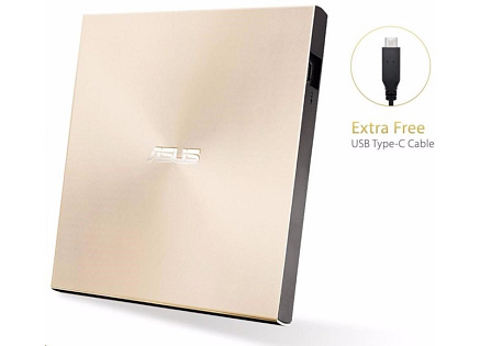 ASUS DVD ZenDrive SDRW-08U9M-U GOLD, External Slim DVD-RW, USB Type-C/Type-A, M-DISC