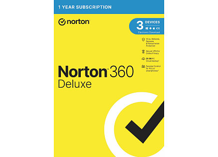 NORTON 360 DELUXE 25GB +VPN 1 uživatel pro 3 zařízení na 1 rok ESD 1+1 (50%) NORTON 360 DELUXE 25GB +VPN 1 uživatel pro 3 zařízení na 1 rok ESD 1+1 (50%)