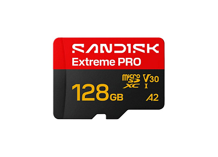 SanDisk micro SDXC Extreme PRO 128GB UHS-I U3 (250R/120W MB/s, UHS-I U3 V30) + adaptér