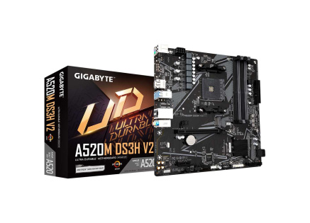 GIGABYTE MB Sc AM4 A520M DS3H V2, AMD A520, 4xDDR4, 1xHDMI, 1xDP, mATX