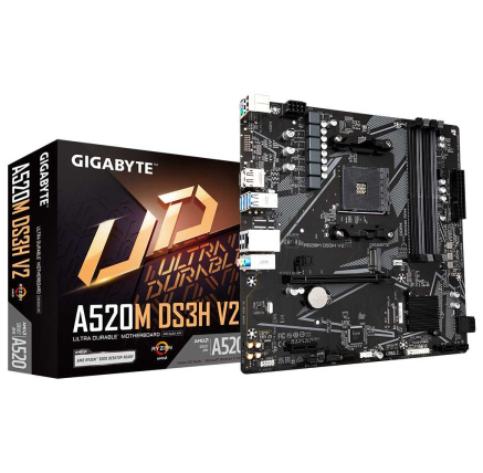 GIGABYTE MB Sc AM4 A520M DS3H V2, AMD A520, 4xDDR4, 1xHDMI, 1xDP, mATX