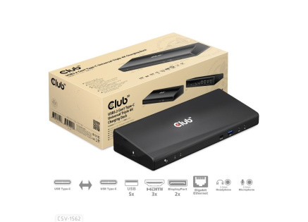 Club3D Dokovací stanice USB-C  13v1, 2xDP, 3xHDMI, 1xUSB-C, 5xUSB, 1xRJ45, 1x3.5mm, černá