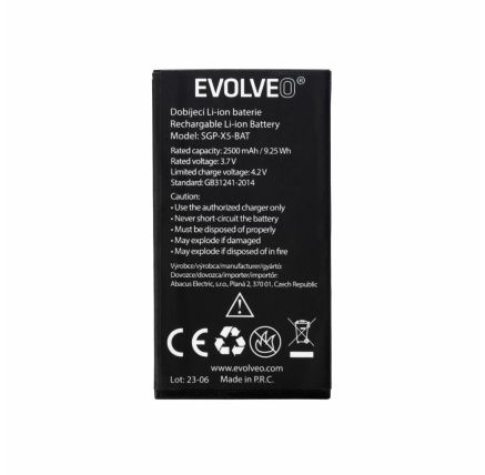 EVOLVEO originální baterie 2500 mAh pro StrongPhone X5 EVOLVEO originální baterie 2500 mAh pro StrongPhone X5