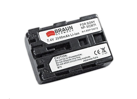 Braun akumulátor SONY NP-FM70, QM71, 3240mAh Braun akumulátor SONY NP-FM70, QM71, 3240mAh