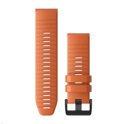 Garmin řemínek pro fenix6X - QuickFit 26, silikonový, oranžový, černá přezka